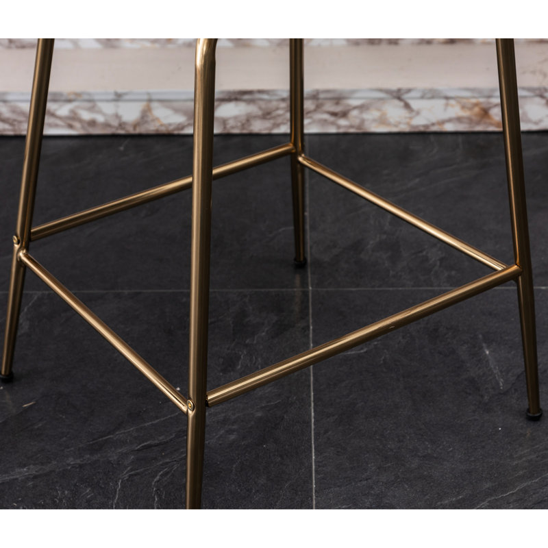 Tabouret 26,50 "à hauteur de comptoir en velours rouge - à la mode et confortable