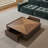 35.4” Single Walnut Square Coffee Table With Storage-428524580