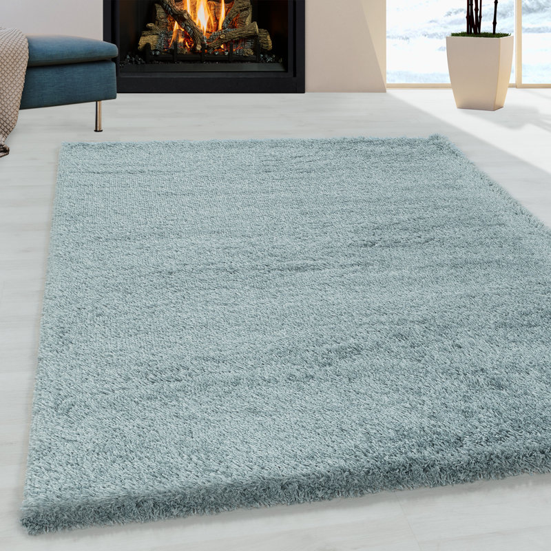 Calderon Solid Colour Shag Area Rug, Rectangle 60 x 110cm