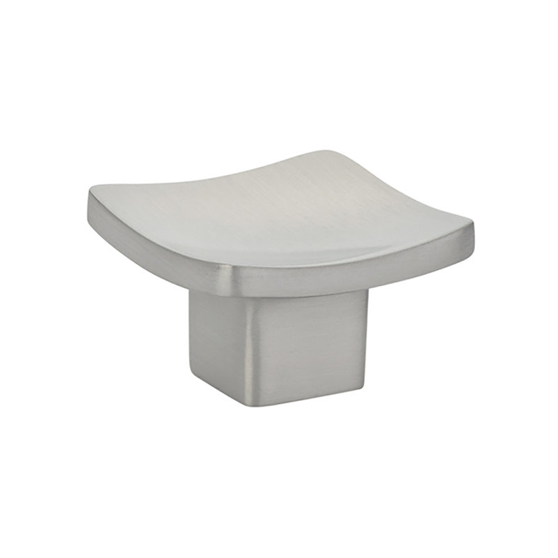 Square Knob, 1.63" H x 1.63" W x 1" D, Satin Nickel