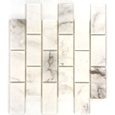 4" x 2" Marble Brick Joint Mosaic Wall & Floor Tile
