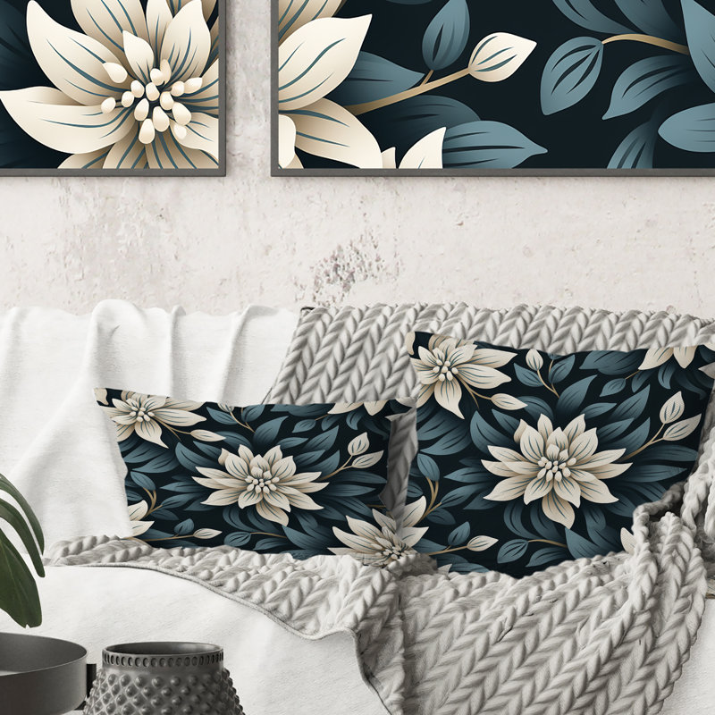 Coussin décoratif en polyester floral
