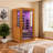Single-Person Indoor Sauna Cabin Featuring LED Lighting, Bluetooth Connectivity, And Full-Spectrum Infrared Technology, Crafted From Premium Okoumé Wood.