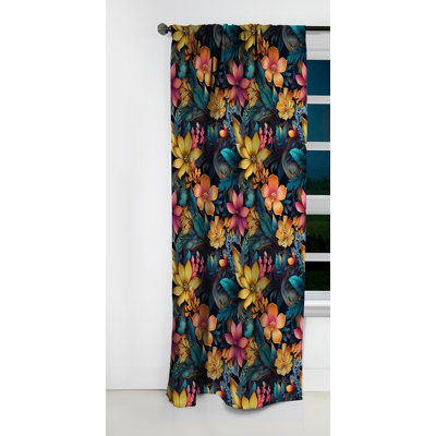 Motif botanique marocain Oasis Ii - Rideau floral - Rideau occultant floral - 1 panneau