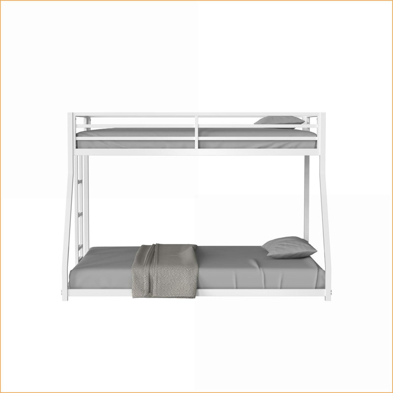 Lit simple superposé en métal sur lit simple - Robuste sans sommier pour les chambres à coucher