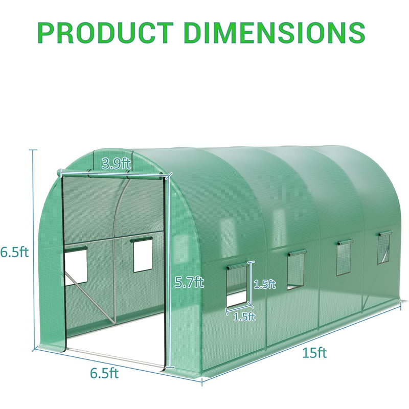 15x7x7 FT Outdoor Greenhouse