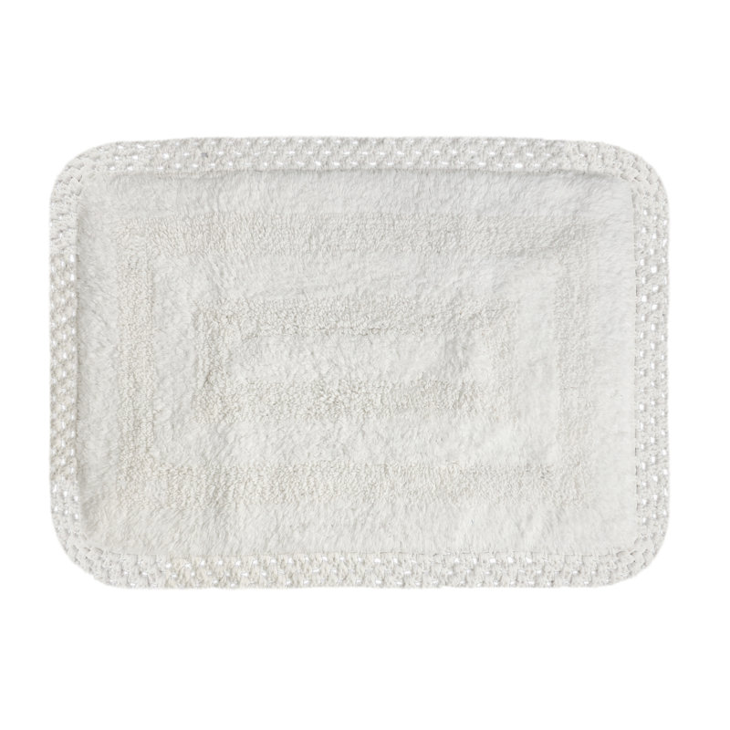 Adiraica 100% Cotton Bath Rug, White