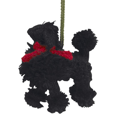 Ornement de Noël tricoté à la main avec un caniche en pain d'épice