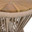 Table d'appoint d'extérieur, corde beige et finition en teck clair, hauteur 18,90 po, diamètre 16,14 po, design élégant en forme de sablier, résistant aux intempéries, pour patio, terrasse, jardin, balcon, style minimaliste moderne-1007508642-1007508640