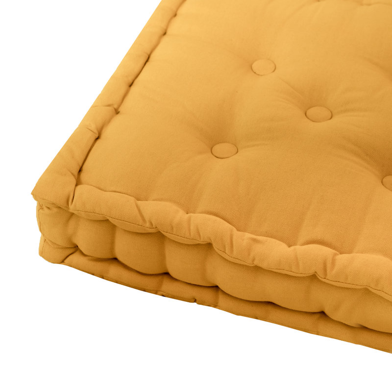 100% Cotton Booster Armchair Seat Pads Cushion, Mustard