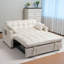 Canapé-lit, canapé-lit escamotable en velours 3 en 1 avec accoudoirs, poches de rangement et 2 coussins, dossier réglable, canapé-lit pour le salon, lit variable dans la chambre à coucher