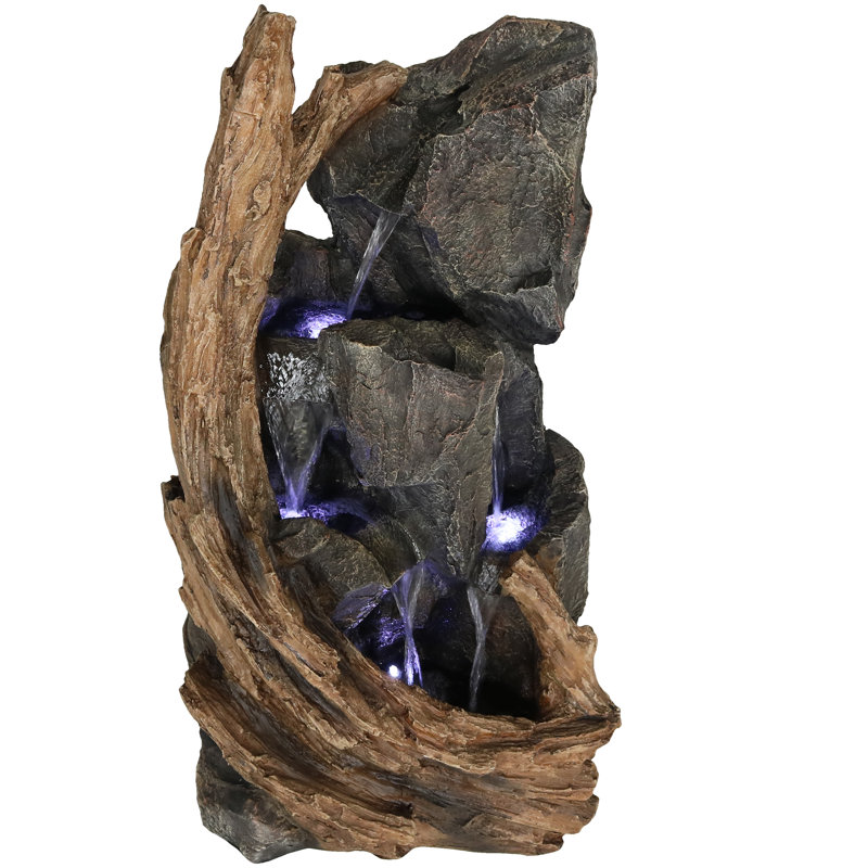 Resin Rock Fountain with Light
