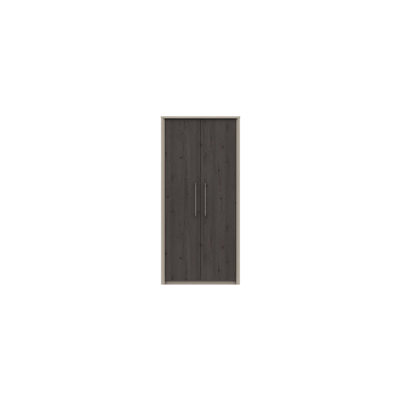 Wyman 2 Door Manufactured Wood Wardrobe, Fired Earth/Anthracite Larch