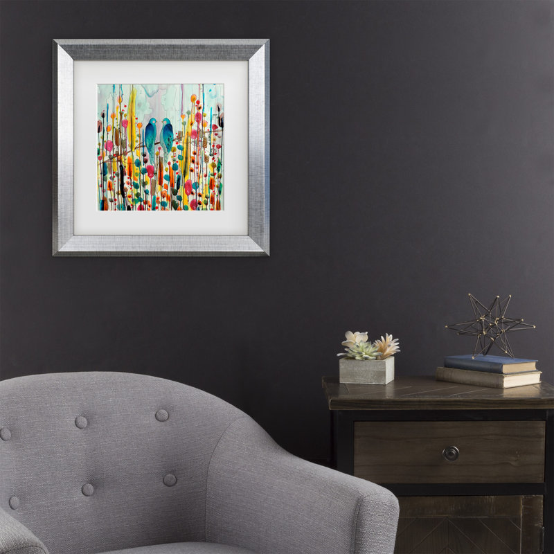 Art encadré «We» par Sylvie Demers, Argent, H 14,5 po x l 14,5 po x P 0,75 po