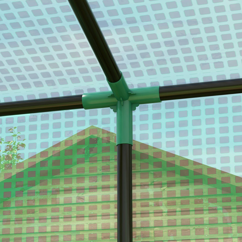 Britnie 6.5 Ft W x 2.6 Ft D Hobby Greenhouse, Green