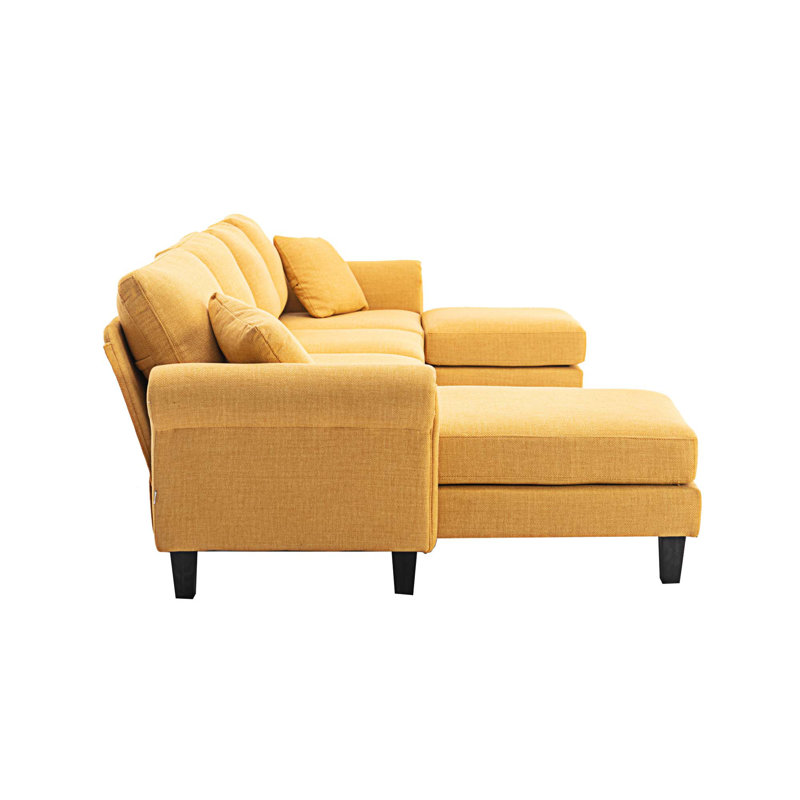 Canapés modulaires rembourrés 3 pièces Aindrea, Polyester Yellow