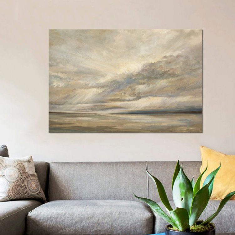 «Storm on the Bay», reproduction sur toile, H 18 po x l 26 po x P 1,5 po, Pas de tapis, Toile tendue