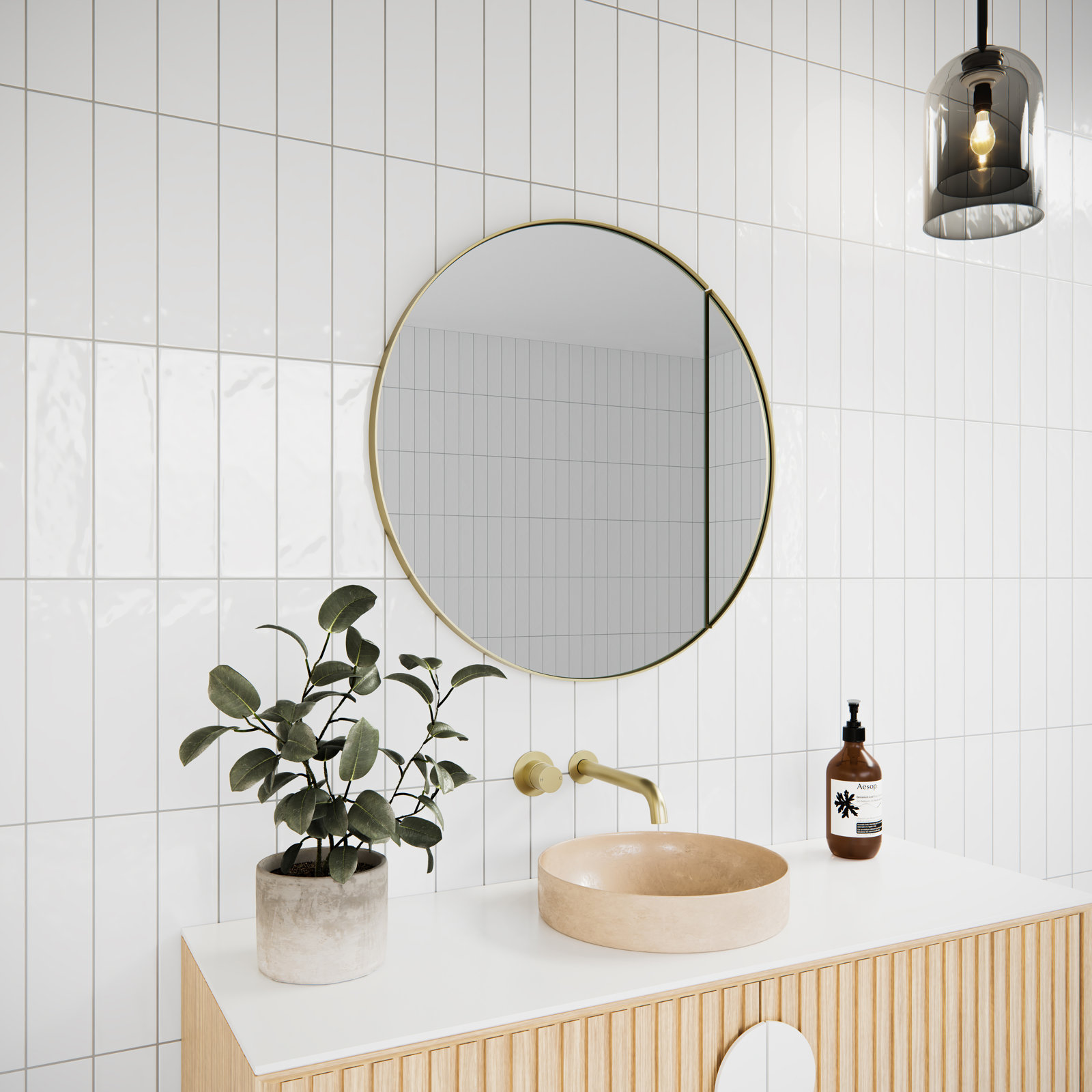 Juno Surface Medicine Cabinet, Satin Brass