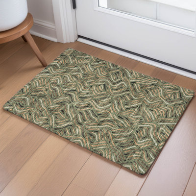 Tapis abstrait lavable à la machine intérieur / extérieur ACN2474