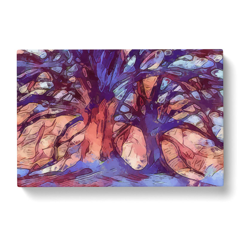 Two Beautiful Trees In Abstract - Wrapped Canvas Painting, 40cm H x 60cm W x 3cm D