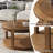 31.5" Round Solid Wood Coffee Table Two-Tier Thickened Top Sturdy Legs Living Room Sofa Side Table-593274668