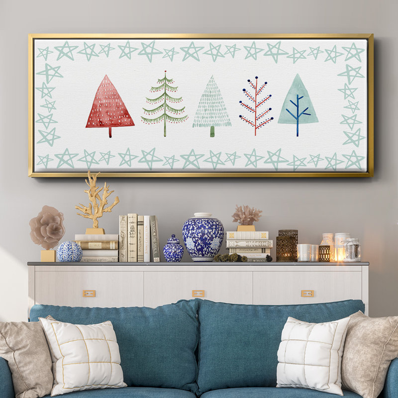 Christmas Tree Whimsy Collection C- Framed Canvas