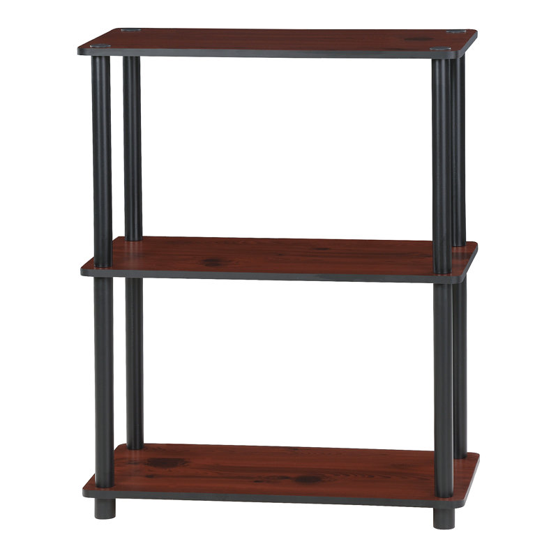 75.18cm H x 59.9cm W Etagere Bookcase, 1, Dark Cherry / Black