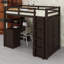 Lit mezzanine contemporain avec tiroirs, bureau et garde-robe-128971186