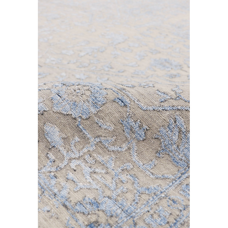Transitional Beige/L. Blue Area Rug