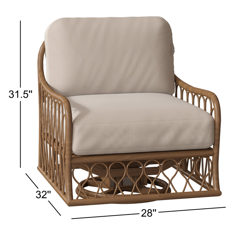 Cane Outdoor Chair, Canvas Heather Beige Sunbrella® Canvas