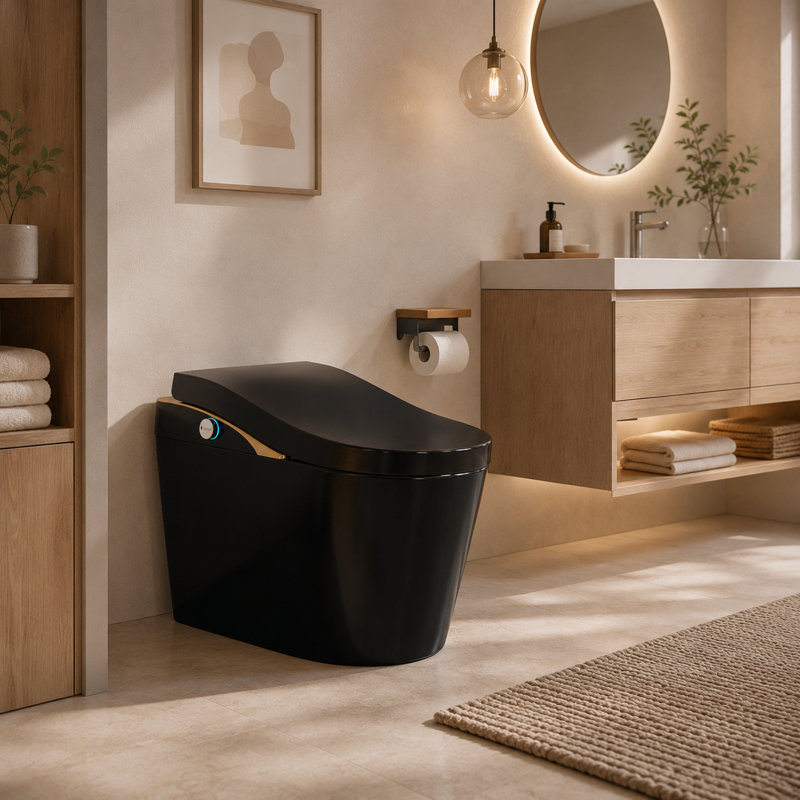 Toilette intelligente YINGZE SM8008B-4, Noir mat