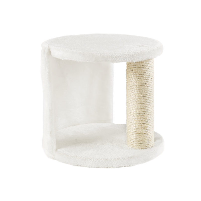 White Wall-Mounted Sisal Cat Climber with Platforms