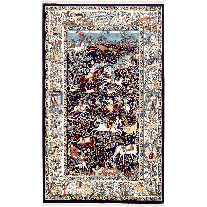 Tapis de style oriental multicolore Ledger, Rectangle 5 pi 3 po x 8 pi