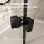 Porte de douche pliante sans cadre de l 34 à 35,4 po x H 72 po, porte de douche en verre trempé clair de 1/4 po (6 mm), porte de douche pivotante pivotante au fini noir mat, installation réversible-97962280