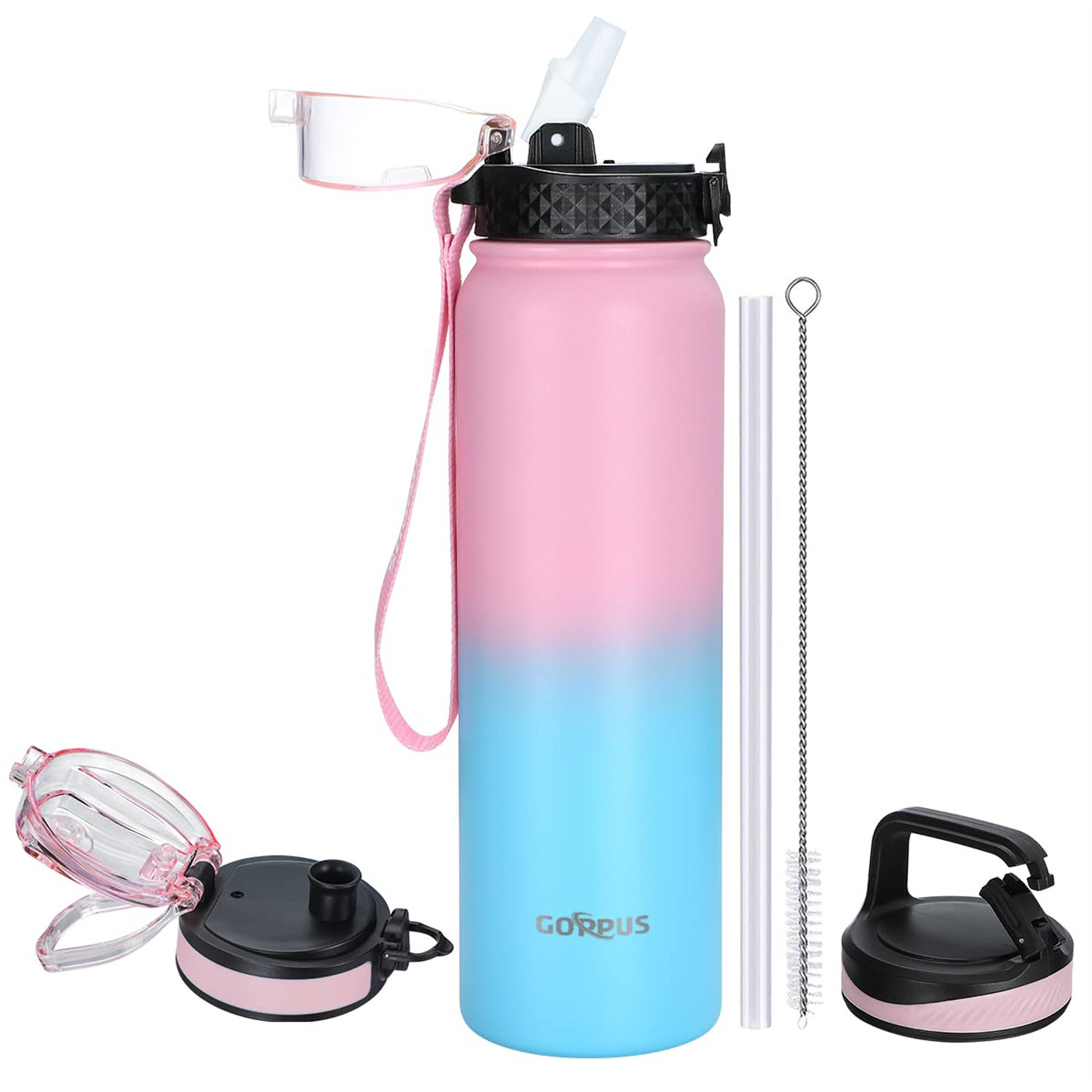 Peaceful Valley 32oz. Insulated Stainless Steel Water Bottle Straw