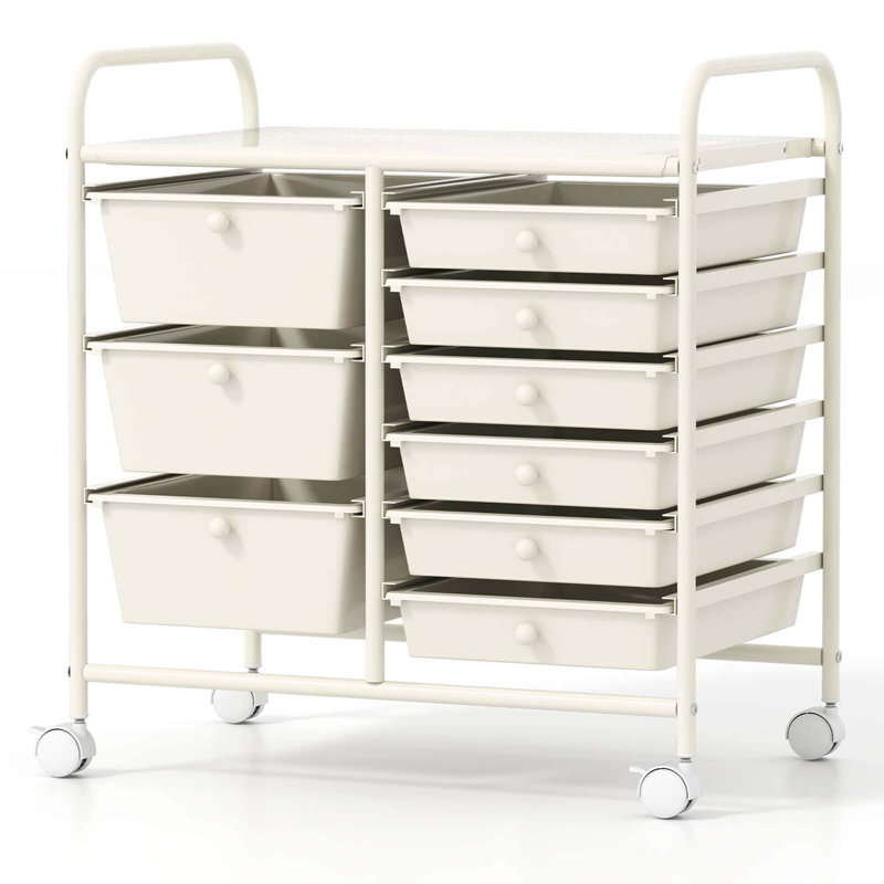 12 Drawers Rolling Cart Storage Scrapbook Paper Studio Organizer Bins, White