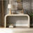 52" Wood Console Table with Curved Edge, Natural Texture, for Entryways and Living Rooms-1961699321