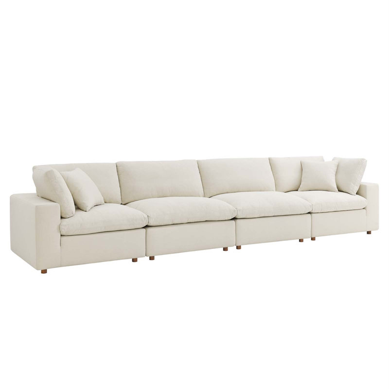 Modway Commix Down Filled Overstuffed 6-Piece Sectional Sofa, Light Beige Polyester Blend