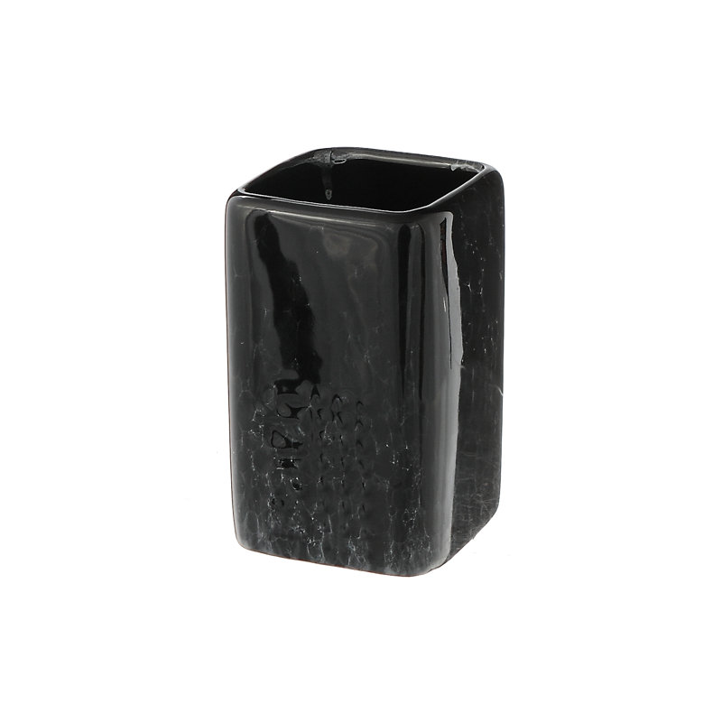 Verre en céramique (granit noir) - ensemble de 2