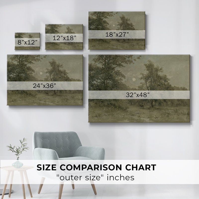 Paysage rétro - DCVII - Toile tendue avec châssis, H 33 po x l 49 po x P 1,5 po, Toile tendue