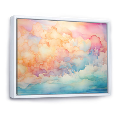 «Clouds Sunrise Alhanol Ink Landscape I - Clouds», reproduction sur toile