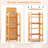 4-Tier Bookshelf Rubber Wood Bookcase With Side Fences For Living Room-401445615