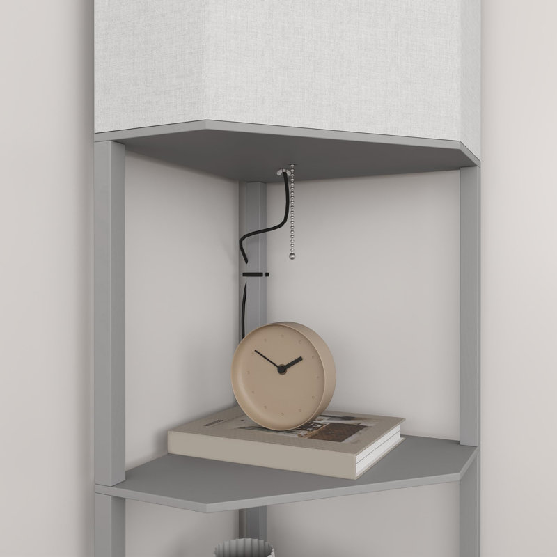 Braylah 159cm Tray Table Floor Lamp, Grey