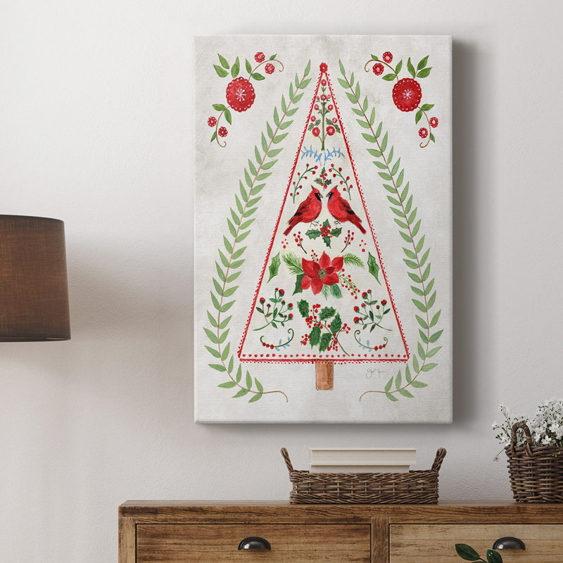 Toile tendue de Noël avec arbre de Noël, H 12 po x l 8 po x P 1 po