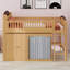 Lit mezzanine avec armoire de rangement et garde-robe-147809313