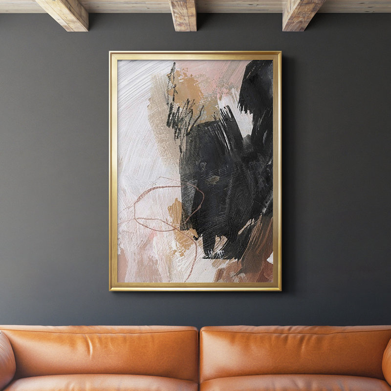 «Unbleached Neutrals III», reproduction encadrée de qualité supérieure - prête à être accrochée, Encadrement doré
