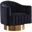 Fauteuil d'appoint pivotant en velours Farrah-30980285-30980287