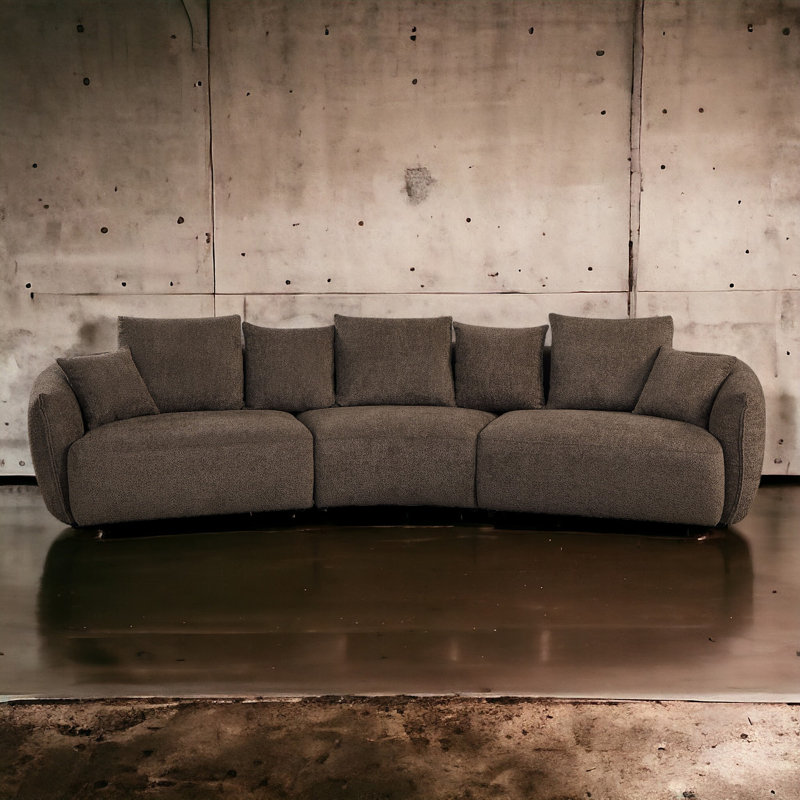 Bash 145"L Upholstered Sofa with 7 Pillows