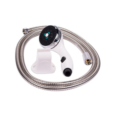 Temperature Controlled Portable Steel Hanging Shower Outdoor Shower with Detachable Shower Head and Footwash Spout