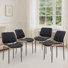 Windsor Faux Leather Dining Chair with Walnut Bentwood Back & Seat Base – Breathable Chair with Metal Legs